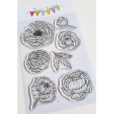 Jane's Doodles Clear Stamps - Peony Clear